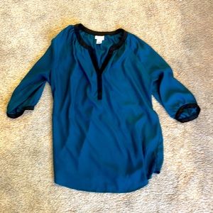 Teal Blue Tunic with Black Trim